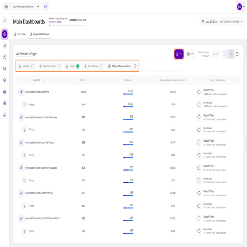 Visitor Segments - How to Apply