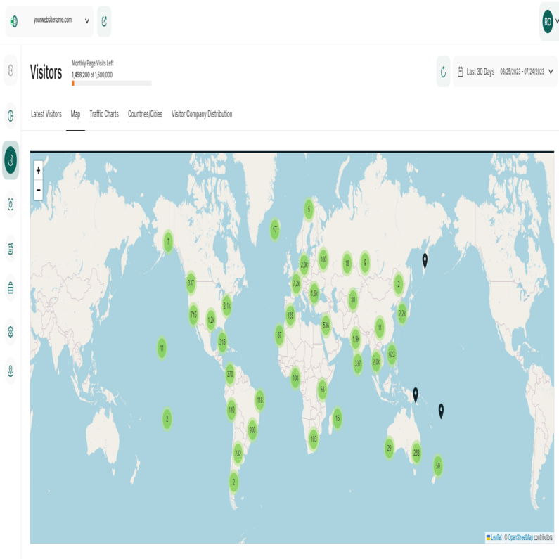 View The Map Within The Visitors Tab