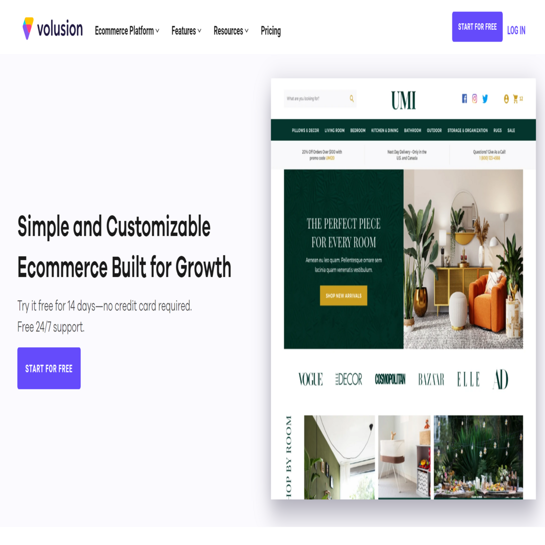 Volusion website builder